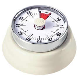 Tissting Mechanical Kitchen Timer, Countdown Timer Visual Timer Management Cooking Magnetic Timer Clock 60 Minutes Rotating Egg Timer for Cooking Classroom Fitness (White)