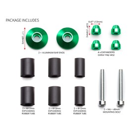 Motorcycle Handlebar Weights CNC Aluminium for 22 mm 7/8 Inch Handlebars - Green