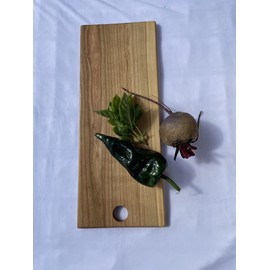 Dream Wood Wild Black Cherry Cutting Board / Charcuterie Platter. Handmade in Michigan USA from local trees. No Glue. No Seams. 14.4” x 9.4 inches 0.25” (Cherry, 14 3/4 X 5 3/4 X 3/8), Reddish Tan