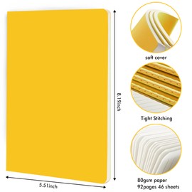 36 Pack Soft Cover Journal Bulk, Feela Lined Blank Travel Journal for Women Men Writing, Notebooks College Ruled for Work, Note Taking Notebook School Business Supplies, 8.2” x 5.5”, A5, Yellow