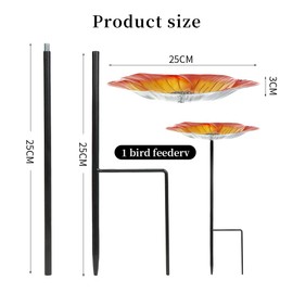 Standing Bird Bath, Garden Bird Bath, Bird Bath for Outdoors, Bird Feeder and Bird Bath, Standing Bird Bath, Standing Bird Bath with Ground Spike, Bird Bath Standing for Garden (Gold)