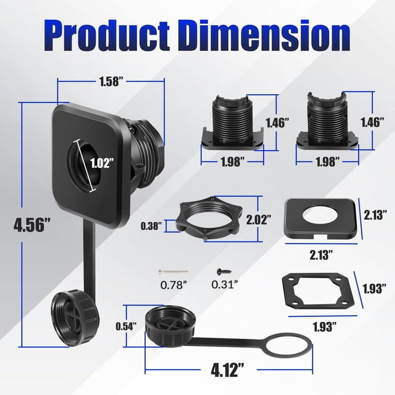 CTcar Bulkhead Connector Kit for Garmin LiveScope Plus LVS34/LVS62 -