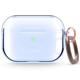 elago Compatible with AirPods Pro Case Clear - High Rating, TPU Transparent Shockproof, Protective Case Cover with Keychain, Gel Tape Included, Wireless Charging [Aqua Blue]