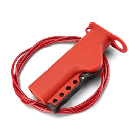 Boviisky Lockout Tagout Cable Lock, 1 Pack Adjustable Cable Lock, Red Lockout tagout Cable with 3/16'' Diameter, 8' Length Lockout Cable, OSHA Compliant Cable Lock Loto