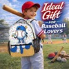 FLEXIMX Boys Backpack for Baseball Lovers Kids Toddlers Teens, Blue