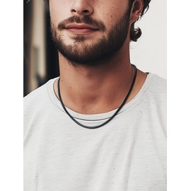 Leather Necklace Cord with Clasp String Necklace Black Chains Mens Chain Necklace Neck Cord for Pendant