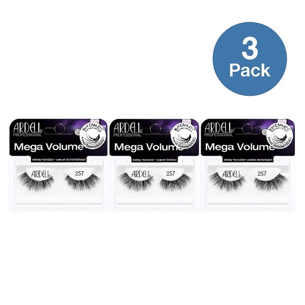 assorted Ardell Mega Volume False Eyelashes 257 Style 3 Pack