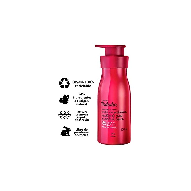 Crema tododia hidratante para el cuerpo cereza y avellana 400ml