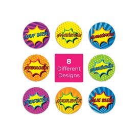 SBLABELS Spanish Reward Stickers 500 Espanol Reward Stickers 8 Alternating Designs 1.5" Reward Stickers