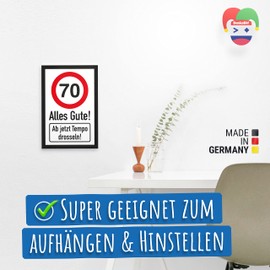 DankeDir! 70 Tempo Drosseln Schild - Alles Gute Geschenk 70. Geburtstag Geschenkidee Geburtstagsgeschenk Siebzigsten Geburtstagsdeko Partydeko Party Zubehör Geburtstagskarte