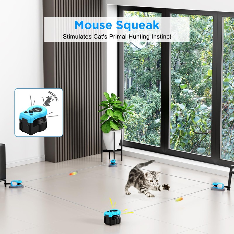 Pet Deluxe Interactive Cat Toy for Indoor Cats, Auto/Remote Control