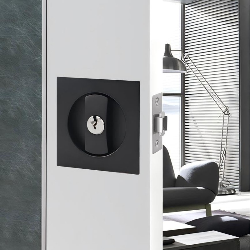 HOCONNIE Invisible Recessed Handle Door Handle Sets Pocket Door Lock