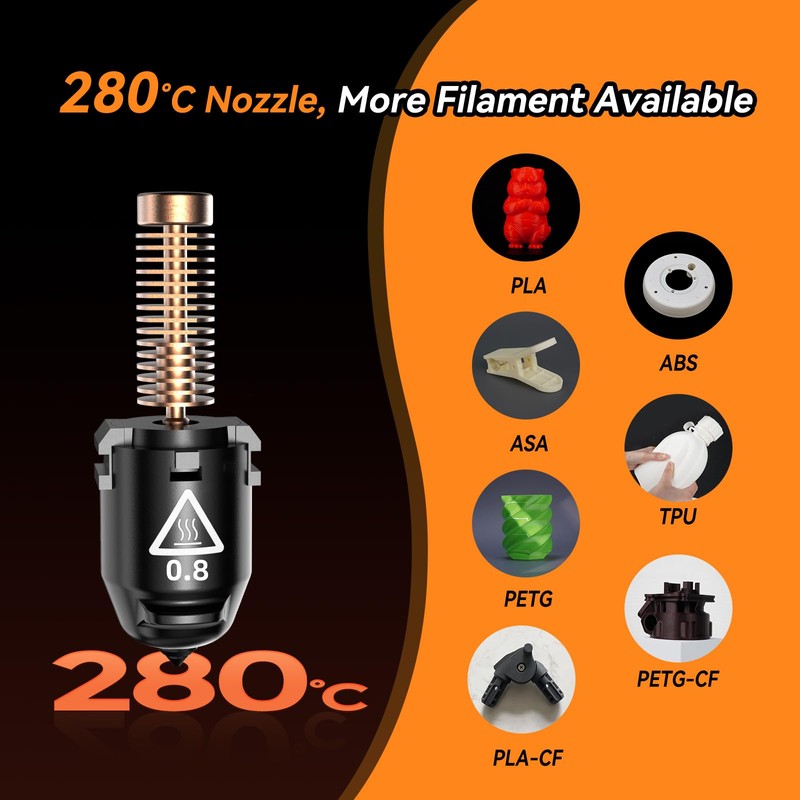 Flashforge Nozzle Assembly for Adventurer 5M 3D Printer, 280°C High