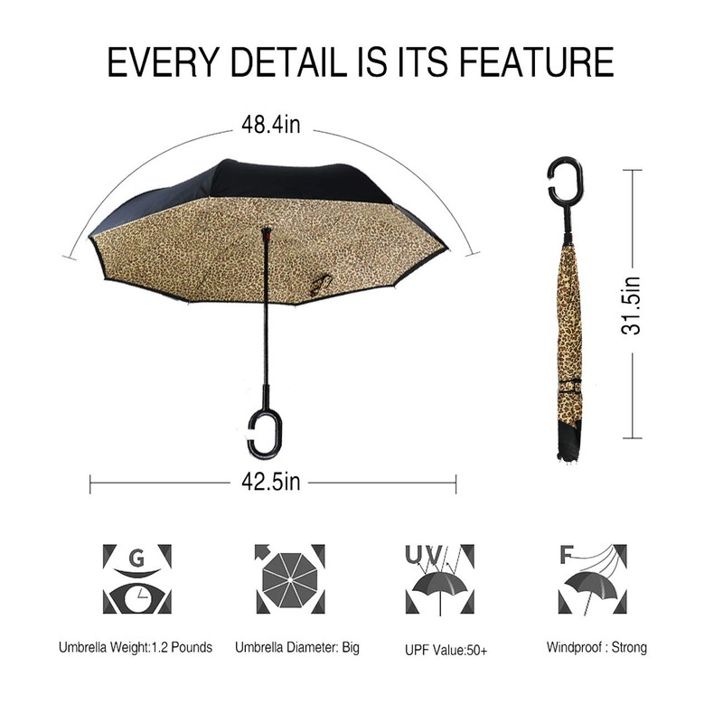 MRTLLOA Double Layer Inverted Umbrella with C-Shaped Handle, Anti-UV Waterproof