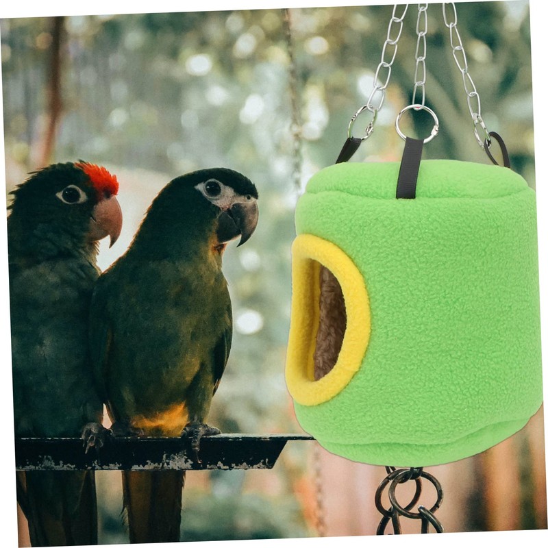 VICASKY Green Bucket Shaped Parrot Sleeping Bed Warm Cotton Nest
