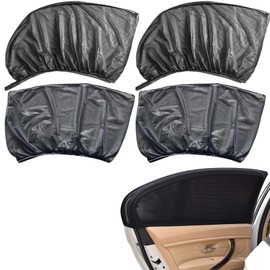 DHWEKU Sun Protection Car Baby, Sun Protection Car, Pack of 4 Universal Elasticity Sun Visor Car Net, Sun Protection Car Children with UV Protection, Sun Protection Car Side Window for Children and