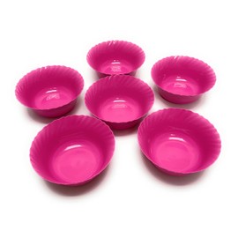 Mintra Home Curly Collection (5in Small Bowl - 6pk, Fuchsia)