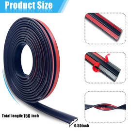 Car Windshield Rubber Seal, 13Ft Windshield Decorative Strip, Car Rain Strip, Car Window Seal Strip, Universal T-seal for Front and Rear Windshields of Cars (14mm)