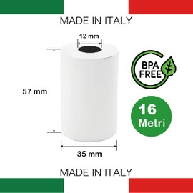 10 EC Thermal Paper Rolls 57 mm x 16 m x 12 mm - EC Cash Register Rolls - Rolls with SEPA debit - ATM Receipts Rolls for Pos Terminal and Electronic Payment (57 x 35 x 12)