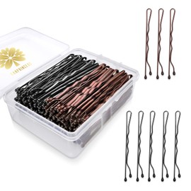KANPRINCESS 100PCS 2.4Inches/6cm Hair Pins,Multicolor Bobby Pin, Hair Bobby Pins for All Hair Types,Hair Accessories for Women Lady Girls Hairdressing Hair Salon Bun Hair Pin With Clear Storage Box(Black+Brown)
