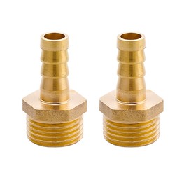 2 Pcs Brass Hose Connector, 1/2" Male Thread to 10mm Barb Hose Coupler Pagoda Joint Quick Connect Gas Pipe Adapter for Home Garden