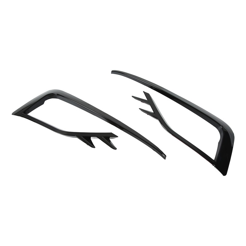 Pair Front Fog Light Lamp Eyebrow Trim Glossy Black for