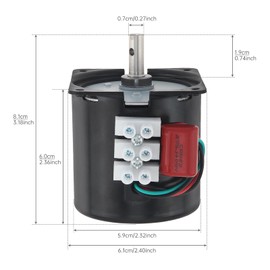 ZVKV 80 RPM AC Synchronous Gear Motor, 110V 60KTYZ CW/CCW High Torque Permanent Magnet Micro Electric Motor