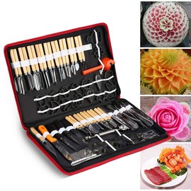 80PCS Portable Vegetable Fruit Food Peeling Culinary Kitchen Carving Set Vegetable Garnishing Tool for Caterer or Carving Hobbyists