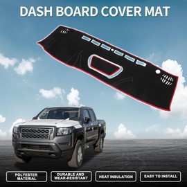 TUCKBOLD Dash Cover for Nissan Frontier Non-Slip | Center Console Dash Cover Mat Black Red 1 Pcs