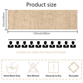 sxvblly Beige Cheesecloth Table Runner 35×120 Inch Boho Gauze Rustic Spring Easter Table Runner for Baby Shower Wedding Decorations Bridal Shower Birthday Party Tea Party Decorations(10Ft)
