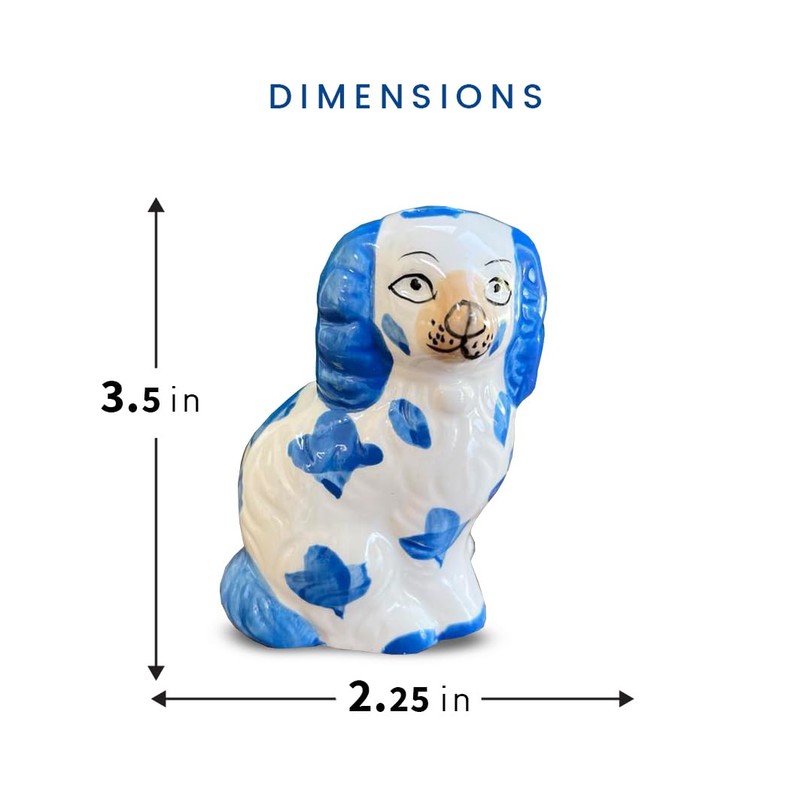 Staffordshire Dogs Chinoiserie Decor Blue Decorative Salt Pepper Shakers Set