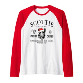 Funny Santa Scottish Terrier Mom Christmas Vintage Holiday Raglan Baseball Tee