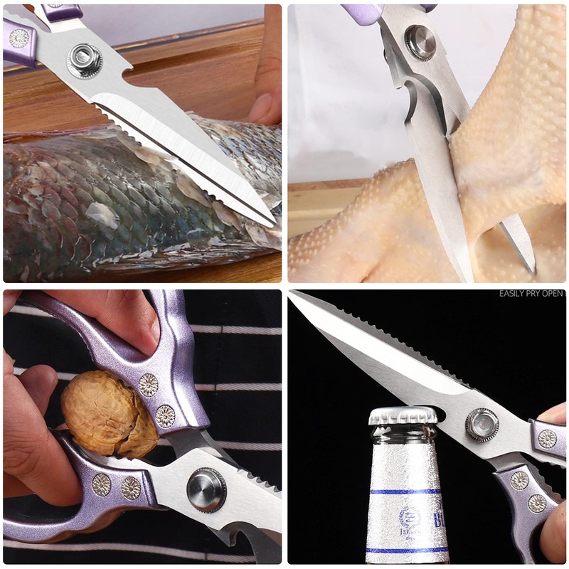 AWinjoy Kitchen Scissors, Sharp Kitchen Shears Dishwasher Safe Heavy Duty,Purple