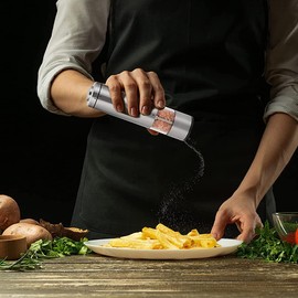 Set of 2 Pepper Mill and Electric Mill Set; Set of 2 Stainless Steel Pepper Mill and Salt Mill with Adjustable Roughness. Can be used as a spice grinder kitchen tool (style1)