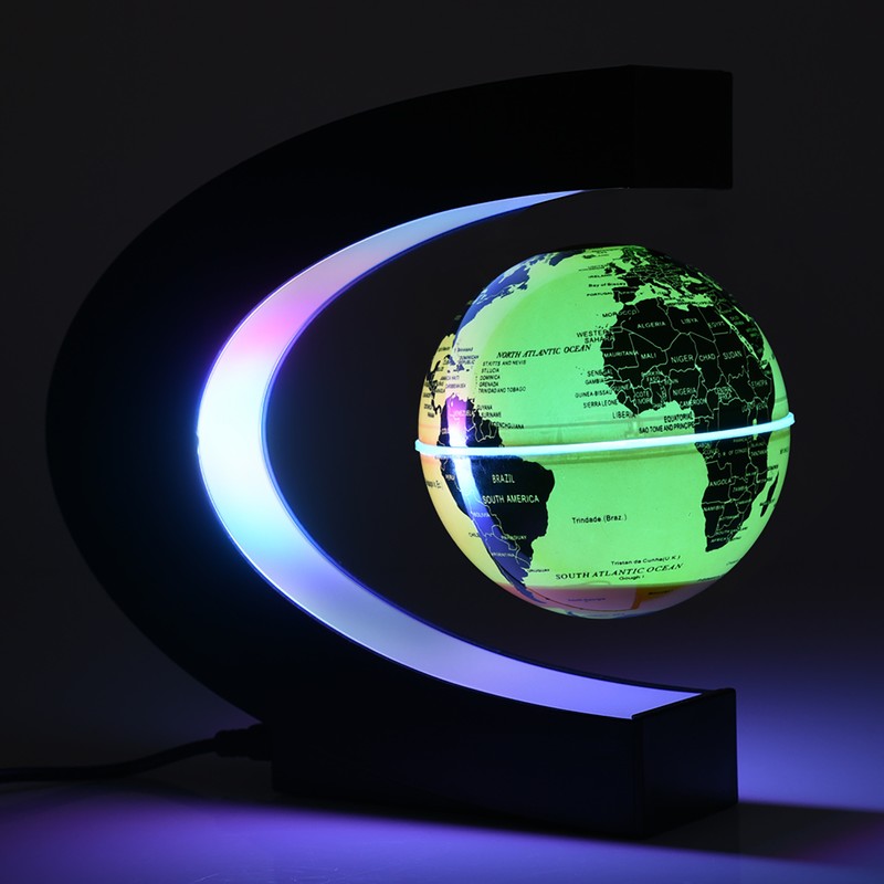 Floating Globe Magnetic Levitation Rotating Globe with Colorful LED Light