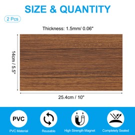 PATIKIL 10"x5.5" Magnetic Vent Cover, 2 Pack Floor Wall Air Registers Cover High Strength Magnetic Vent Blocker for Home RV HVAC Fireplace Furnace, Wood Grain Color
