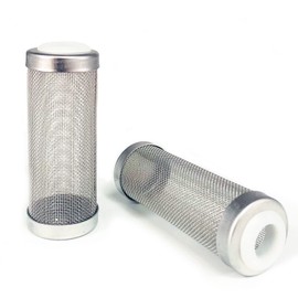 2 x Filter Guard, Stainless Steel Filter Aquarium, for Protection Flowing Fish Shrimp (12 mm, Silver)