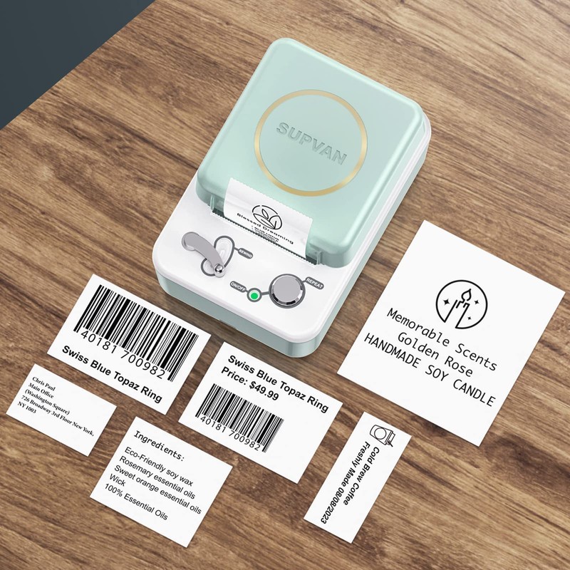 SUPVAN T50M Series Label Maker Tape, Black on Transparent 1.57''