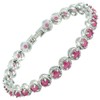 RIZILIA Tennis Bracelet [18cm/7inch] with Round Cut Gemstones CZ [Red