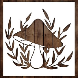 Mushroom Stencil | Reusable Fall Nature Mushroom Stencils for Painting on Wood, Glass, Wall, Rock, Fabric, Walls, Canvas, Glassware | Fall Nature Stencil Template