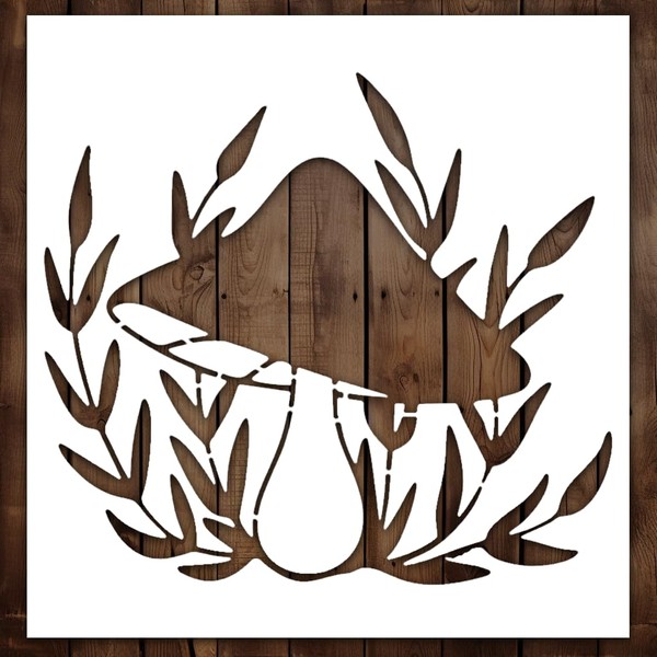 Mushroom Stencil | Reusable Fall Nature Mushroom Stencils for Painting