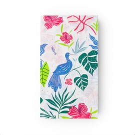 Bonjour Fête Tropical Bird Luau Guest Towels | 3-Ply Fancy Large Dinner Napkins for Hawaiian Luau, Pool Party, Tropical Summer BBQ | Premium Party Supplies | Disposable | Pack of 20, 4.25" x 7.75"