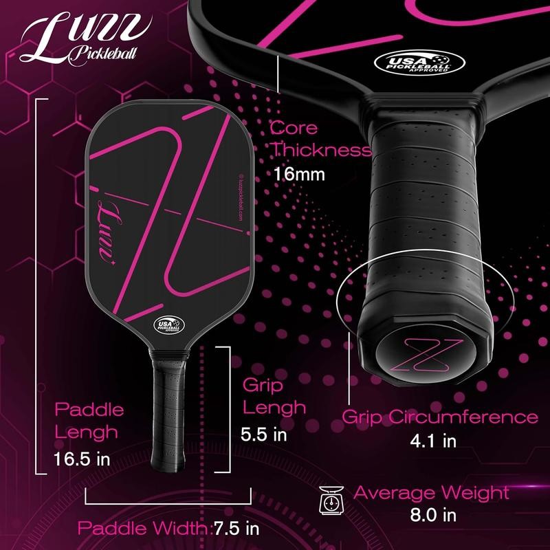 Luzzpickleball ZZ Attack Paddle T700 Carbon Friction Surface|Thermoformed