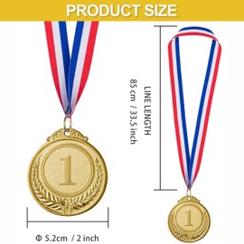 6 Pieces Metal Gold Silver Bronze Medals Award Medals Olympic Style Winner Medals for Children's Adults Events 1st 2nd 3rd Olympic Gold Silver Bronze with Ribbon for Competitions Party Decorations