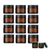 Amber Glass Jars with Lids,12Pcs Travel Size Containers Jars Leak