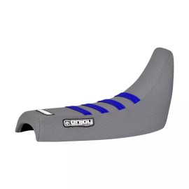 Yamaha PW 50  PW50 Seat Cover by Enjoy MFG ALL GREY w/ BLUE RIBS  #91
