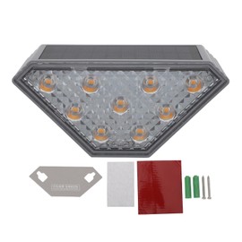 Solar Step Lamp Warm Light Button Light Sensor Control IP67 Waterproof LED Stair Lights for Fence Deck Garden Porch