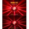 Partsam 2Pcs Red Glass Lens Watermelon Lights Kit LED Stop