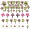 Woohome 50 PCS Miniature Trees Mixed Model Trees Pink Accessories
