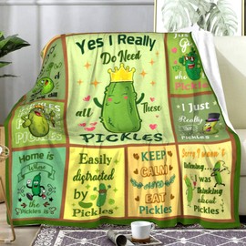 Zorkomr Pickle Blanket Pickle Gifts for Pickle Lovers Women Kids,Funny Pickles Lover Blankets for Aduts Men Boys Bed Sofa Couch Living Room Decor All Season 50"X40"